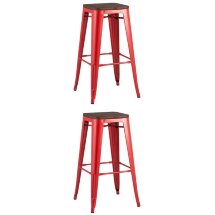 Стул барный TOLIX WOOD красный глянцевый 2 шт