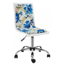 Офисное кресло Mis white / flowers fabric