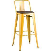 Стул барный TOLIX WOOD со спинкой желтый 2 шт