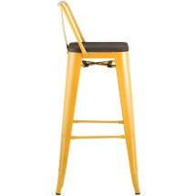 Стул барный TOLIX WOOD со спинкой желтый 2 шт