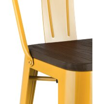 Стул барный TOLIX WOOD со спинкой желтый 2 шт