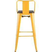 Стул барный TOLIX WOOD со спинкой желтый 4 шт