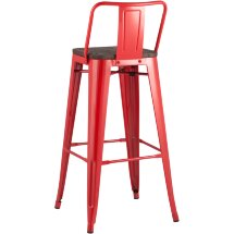 Стул барный TOLIX WOOD со спинкой красный глянцевый 4 шт