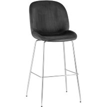 Стул барный Stool Group Beetle со спинкой серый хромированные ножки
