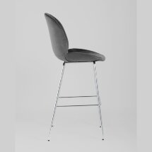 Стул барный Stool Group Beetle со спинкой серый хромированные ножки