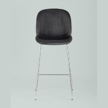 Стул барный Stool Group Beetle со спинкой серый хромированные ножки