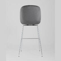 Стул барный Stool Group Beetle со спинкой серый хромированные ножки