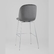 Стул барный Stool Group Beetle со спинкой серый хромированные ножки