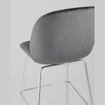 Стул барный Stool Group Beetle со спинкой серый хромированные ножки