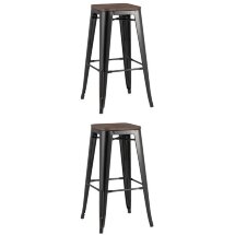 Стул барный TOLIX WOOD черный глянцевый 2 шт