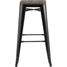 Стул барный TOLIX WOOD черный глянцевый 2 шт
