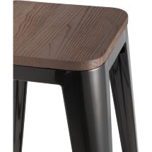Стул барный TOLIX WOOD черный глянцевый 4 шт