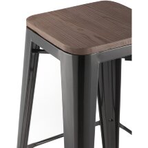 Стул барный TOLIX WOOD черный глянцевый 4 шт