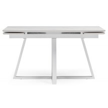 Керамический стол Памелла 140 (200) х 80 белый мрамор alpin white / snow white / белый
