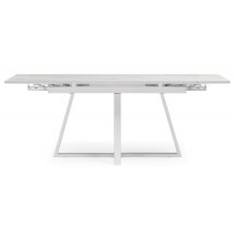 Керамический стол Памелла 140 (200) х 80 белый мрамор alpin white / snow white / белый