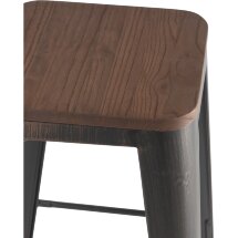 Стул барный TOLIX WOOD черный патина золото 4 шт