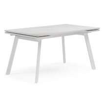 Керамический стол Норман 140 (200) х 80 белый мрамор alpin white / snow white / белый