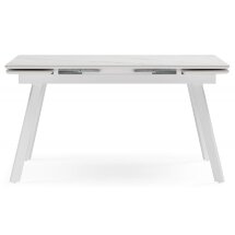 Керамический стол Норман 140 (200) х 80 белый мрамор alpin white / snow white / белый
