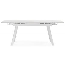 Керамический стол Норман 140 (200) х 80 белый мрамор alpin white / snow white / белый