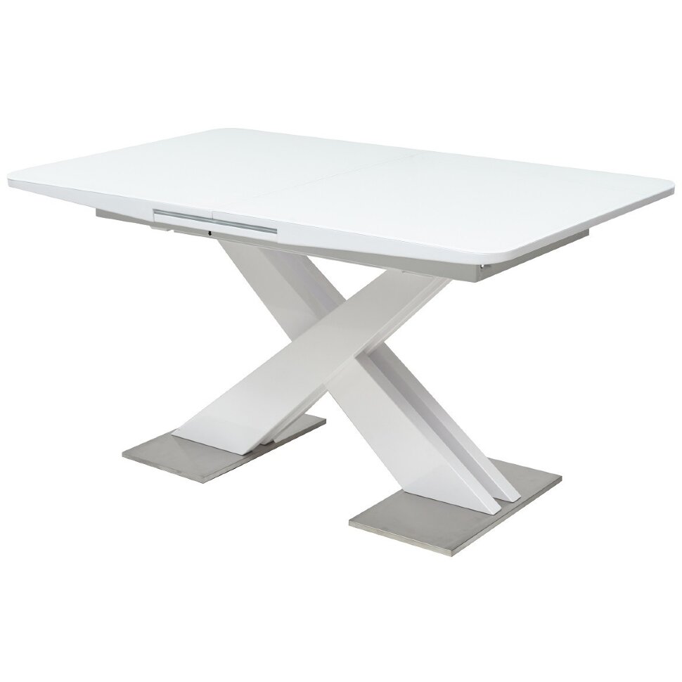 Стол CONTI 140 WHITE GLASS белый глянец М-City 