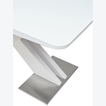 Стол CONTI 140 WHITE GLASS белый глянец М-City 