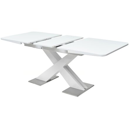 Стол CONTI 140 WHITE GLASS белый глянец М-City 