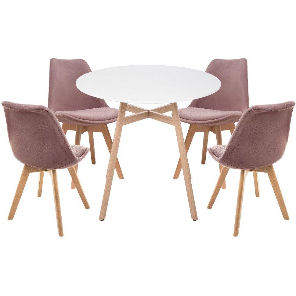 Обеденная группа Арги light purple / white  / wood 