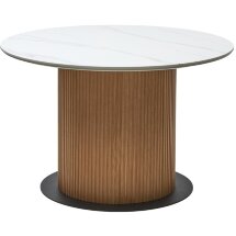 Стол MESA D120 цвет БЕЛЫЙ МРАМОР M326 / Каркас OAK, ®DISAUR
