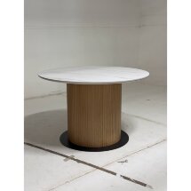 Стол MESA D120 цвет БЕЛЫЙ МРАМОР M326 / Каркас OAK, ®DISAUR