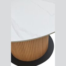 Стол MESA D120 цвет БЕЛЫЙ МРАМОР M326 / Каркас OAK, ®DISAUR