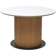 Стол MESA D120 цвет БЕЛЫЙ МРАМОР M326 / Каркас OAK, ®DISAUR