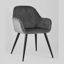 Кресло Stool Group Кристи серое мягкое обивка велюр