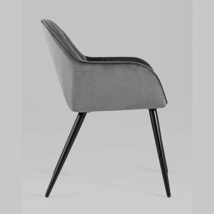 Кресло Stool Group Кристи серое мягкое обивка велюр 