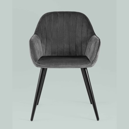 Кресло Stool Group Кристи серое мягкое обивка велюр 