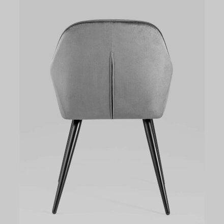 Кресло Stool Group Кристи серое мягкое обивка велюр 