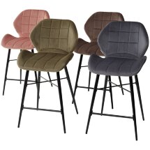 Полубарный стул MARCEL BLUVEL-77 ASH GREEN (H=65cm), велюр М-City