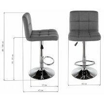Барный стул Paskal grey fabric