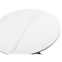 Керамический стол Вивиен 90x90x75 белый мрамор snow white / черный