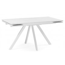 Керамический стол Вилли 140 (200) х 80 белый мрамор alpin white / snow white / белый