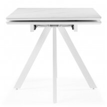 Керамический стол Вилли 140 (200) х 80 белый мрамор alpin white / snow white / белый