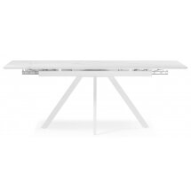 Керамический стол Вилли 140 (200) х 80 белый мрамор alpin white / snow white / белый