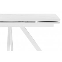 Керамический стол Вилли 140 (200) х 80 белый мрамор alpin white / snow white / белый