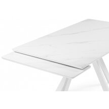 Керамический стол Вилли 140 (200) х 80 белый мрамор alpin white / snow white / белый