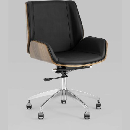 Компьютерное кресло TopChairs офисное TopChairs Crown черное механизм качания крестовина металл 