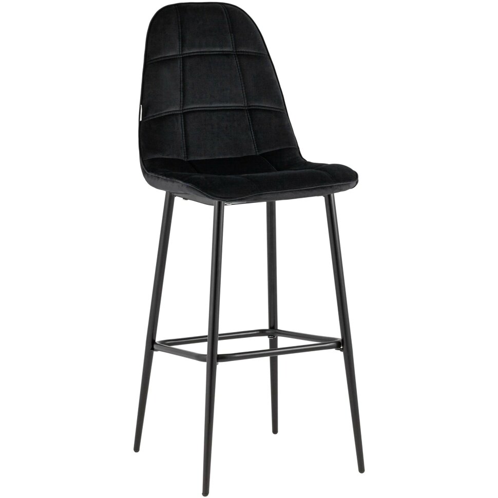 Стул барный Stool Group Тейлор велюр черный ножки металл черные Стул барный Stool Group Тейлор велюр черный ножки металл черные