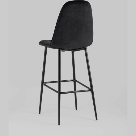Стул барный Stool Group Тейлор велюр черный ножки металл черные 