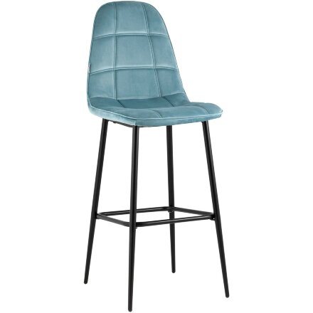 Стул барный Stool Group Тейлор велюр пыльно-голубой ножки металл черные 