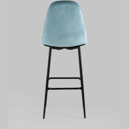 Стул барный Stool Group Тейлор велюр пыльно-голубой ножки металл черные 