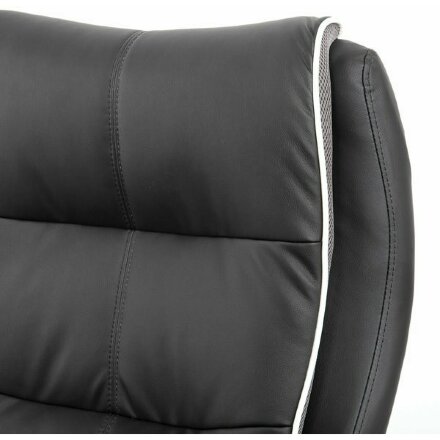 Кресло офисное BRABIX PREMIUM &quot;Strong HD-009&quot;, НАГРУЗКА до 200 кг, экокожа черная, ткань серая, 531945 Серый