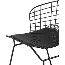 Стул обеденный Bertoia черный с черной подушкой 2 шт